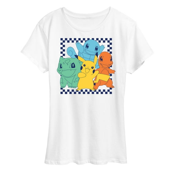 Pokémon - Group Checker Frame - Women's Short Sleeve Graphic T-Shirt
