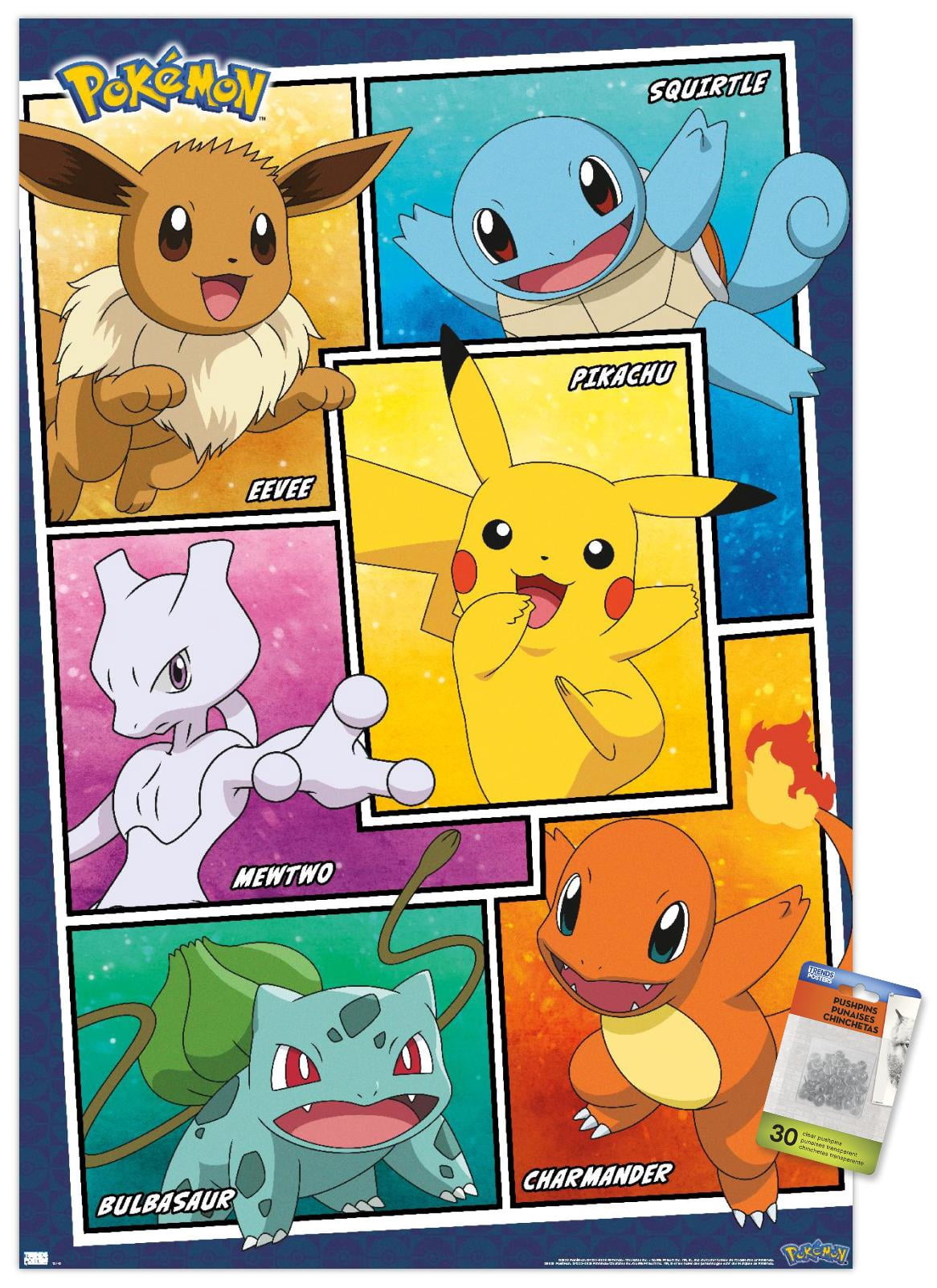 Pokémon - Group Collage Wall Poster with Pushpins, 22.375" x 34"