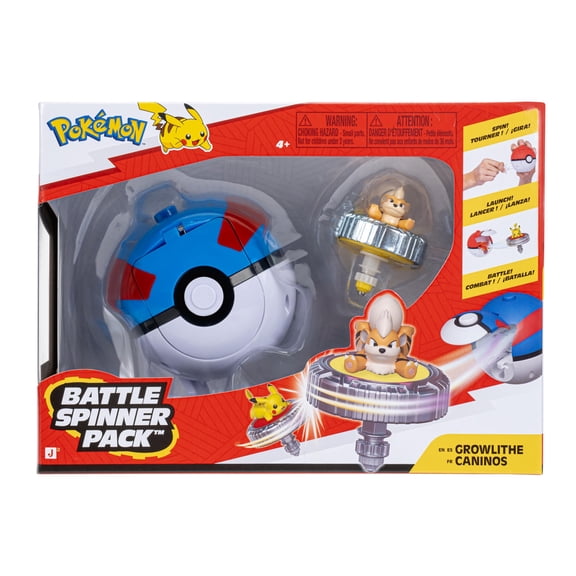 Pokmon Growlithe Battle Spinner Pack - Battle Spinner with Great Ball Spinner Launcher