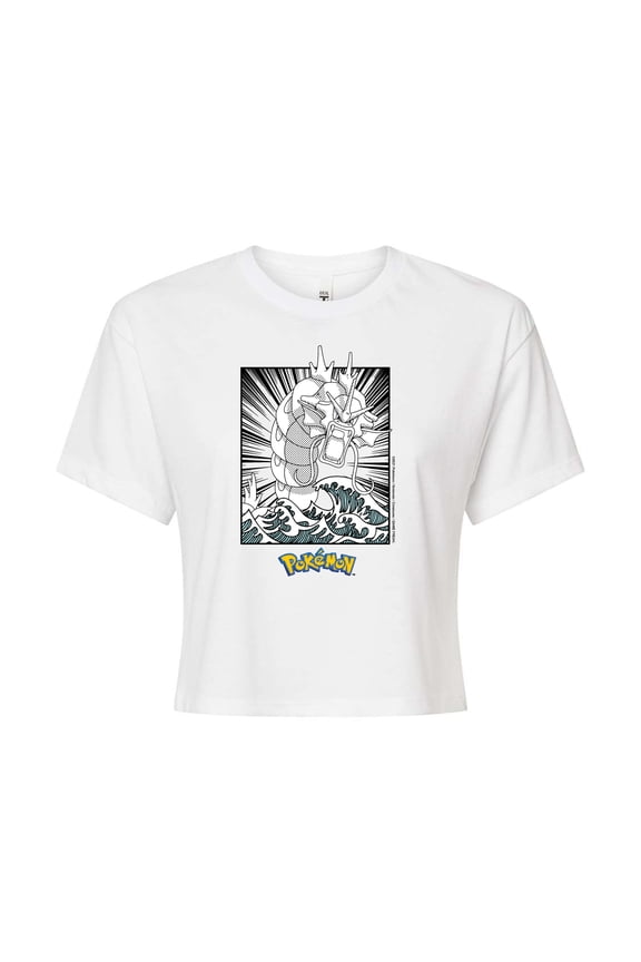 - Gyarados Anime - Juniors Cropped Cotton Blend T-Shirt