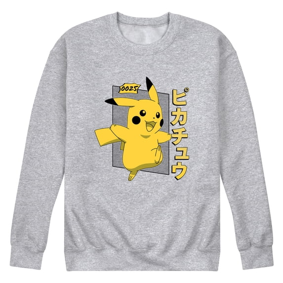 Pokémon - Halftone Pikachu Katakana - Men's Crew Fleece Sweatshirt