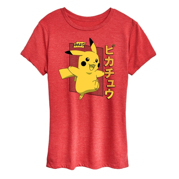 Pokémon - Halftone Pikachu Katakana - Women's Short Sleeve Graphic T-Shirt