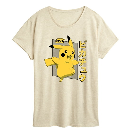 Pokémon - Halftone Pikachu Katakana - Women's Short Sleeve Graphic T-Shirt