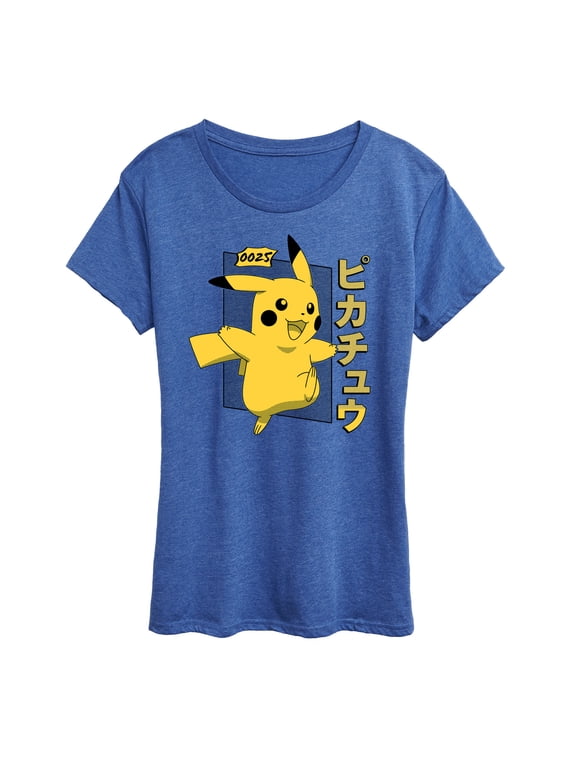 - Halftone Pikachu Katakana - Women's Short Sleeve Graphic T-Shirt