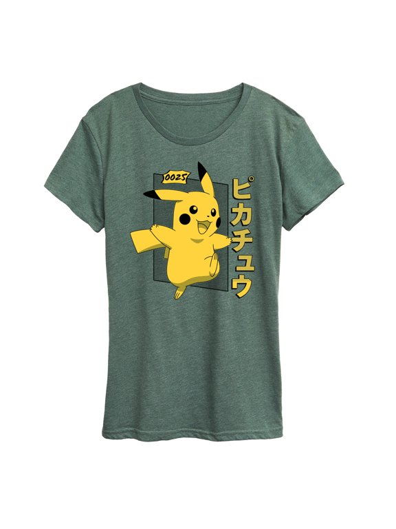 Pokémon - Halftone Pikachu Katakana - Women's Short Sleeve Graphic T-Shirt