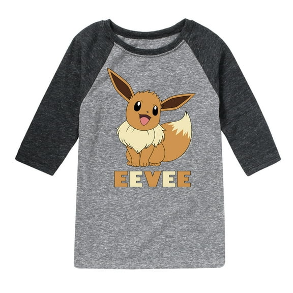 Pokémon - Happy Eevee - Youth Raglan Graphic T- Shirt