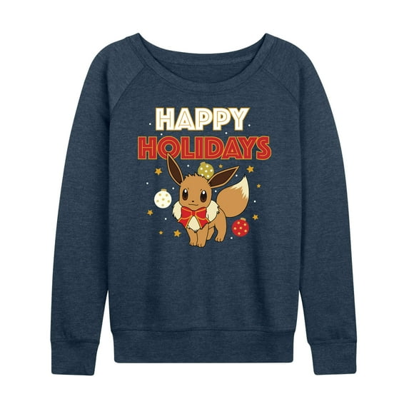 Pokémon - Happy Holidays Evee - Women's Lightweight French Terry Long Sleeve Shirt