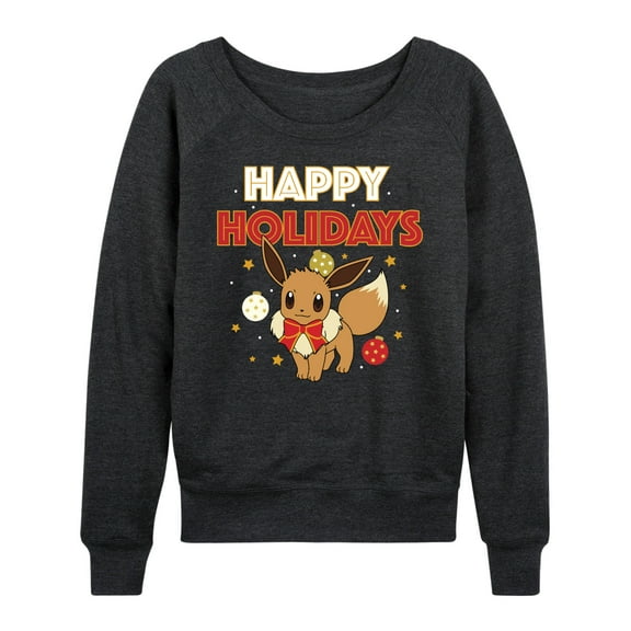 Pokémon - Happy Holidays Evee - Women's Lightweight French Terry Long Sleeve Shirt