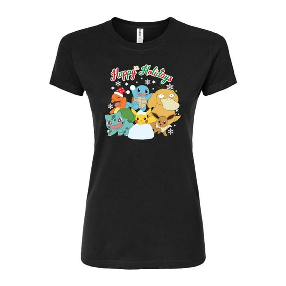 Pokémon - Happy Holidays - Juniors Fitted Graphic T-Shirt