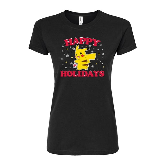 Pokémon - Happy Holidays - Juniors Fitted Graphic T-Shirt