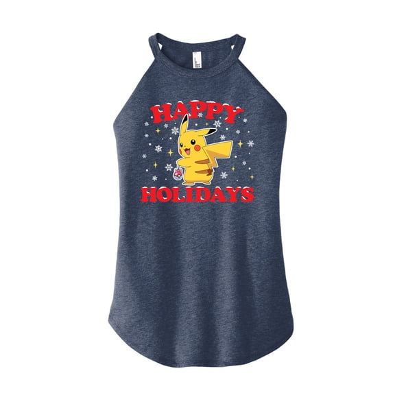 Pokémon - Happy Holidays - Juniors High Neck Tank Top