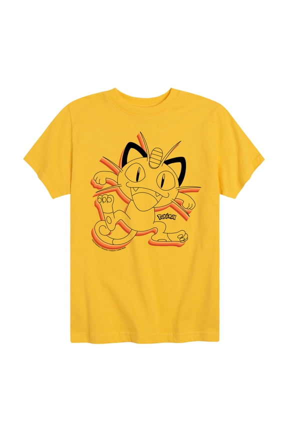 Pokémon - Happy Meowth Retro Short Sleeve Graphic T-Shirt