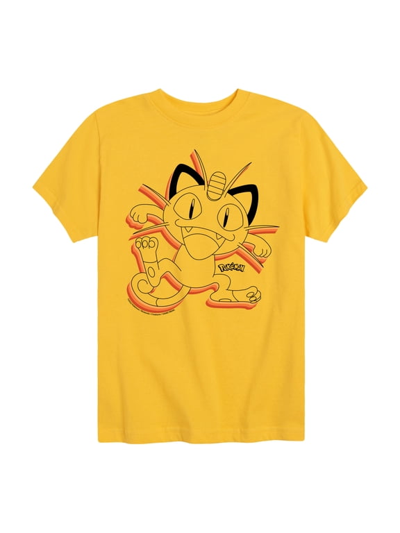 Pokémon - Happy Meowth Retro Boys' Short Sleeve Graphic T-Shirt