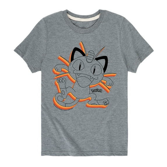 Pokémon - Happy Meowth Retro - Youth Short Sleeve Graphic T- Shirt