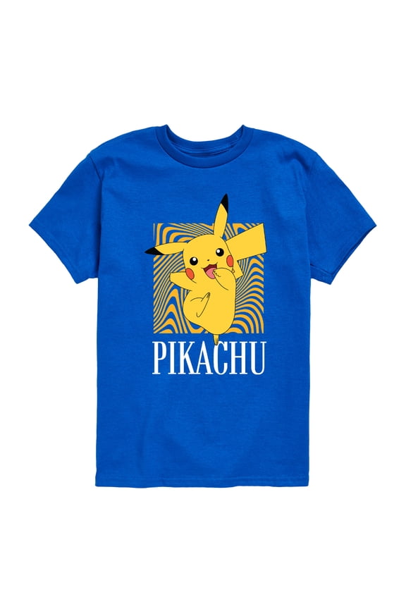 - Hypnotic Pikachu Art Short Sleeve Graphic T-Shirt