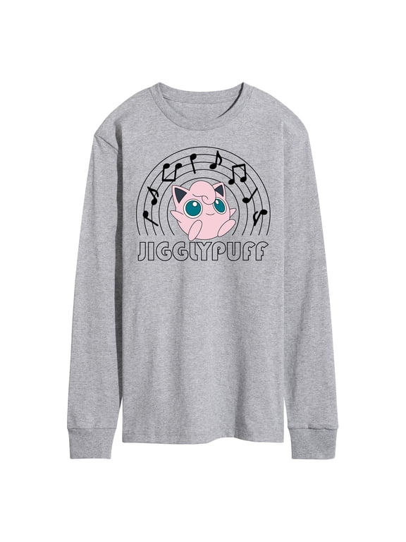 - Jigglypuff Music Notes Men's Long Sleeve Graphic T-Shirt