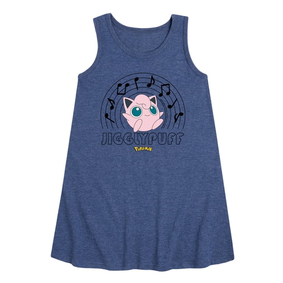 Pokémon - JiggyPuff Music Notes -  Youth Girls A-line Dress