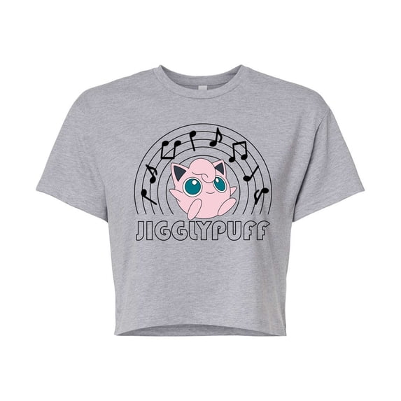 Pokémon - Jiggypuff Music Notes - Juniors Cropped Cotton Blend T-Shirt
