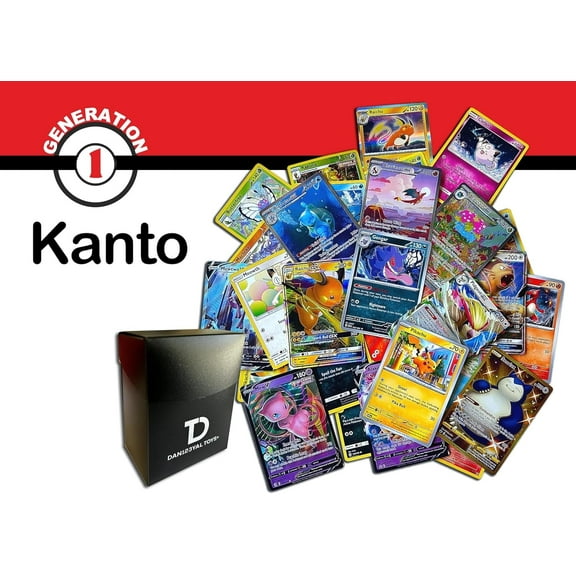 Kanto Generation 1 TCG Random Assortment Bundle || Guaranteed Ultra Rare + 20 Random Cards + Dan123yal Deck Box || Pokémon Card Bundle