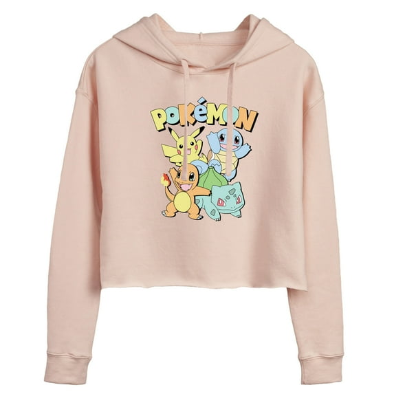 Pokémon - Kanto Starters - Juniors Cropped Pullover Hoodie