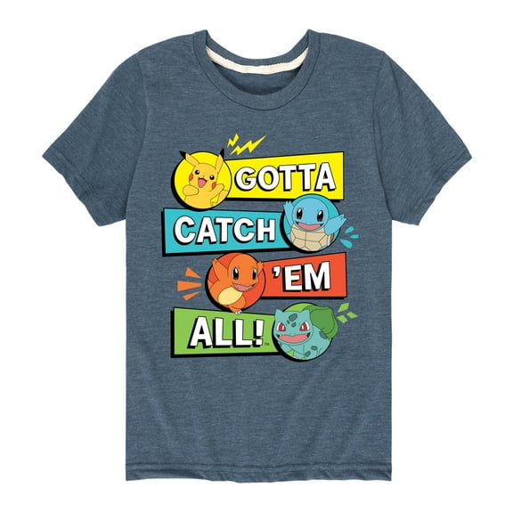 Pokémon - Kanto Starters - Youth Short Sleeve Graphic T-Shirt