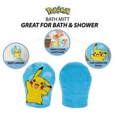 Pokmon Kids Pikachu Hooded Towel and Wash Mitt, Cotton, Yellow