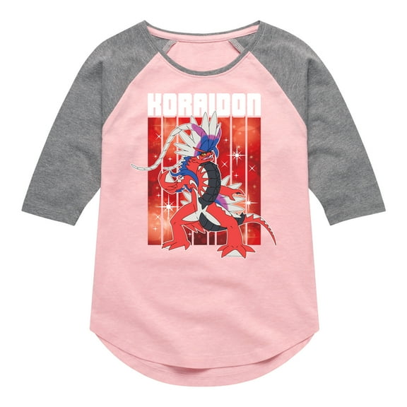 Pokémon  - Koraidon Legend - Youth Girls Raglan Graphic T-Shirt