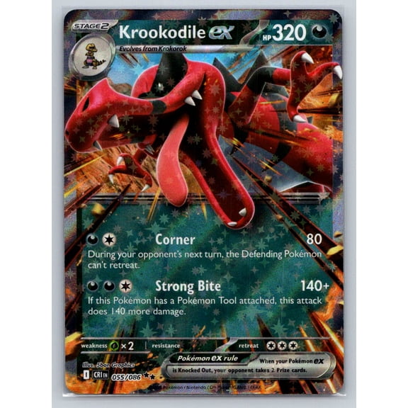 Pokmon Krookodile ex ME04 Chaos Rising Holo 055/086 Trading Card