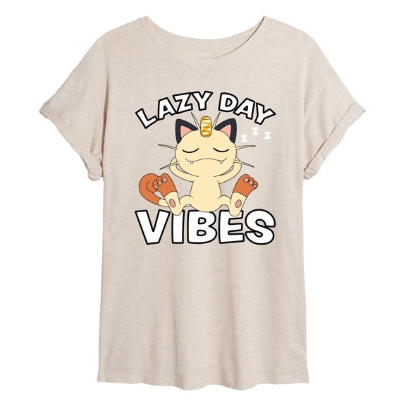 Pokémon - Lazy Day Vibes Meowth - Juniors Ideal Flowy Muscle T-Shirt