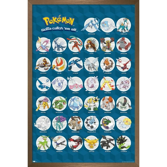 Pokemon - Legendary Wall Poster, 14.725" x 22.375", Framed