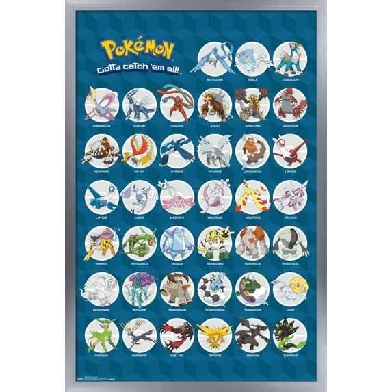 Pokemon - Legendary Wall Poster, 14.725" x 22.375", Framed