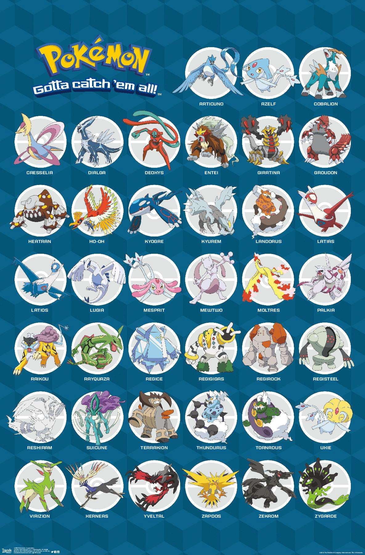 Pokémon - Legendary Wall Poster with Magnetic Frame, 22.375