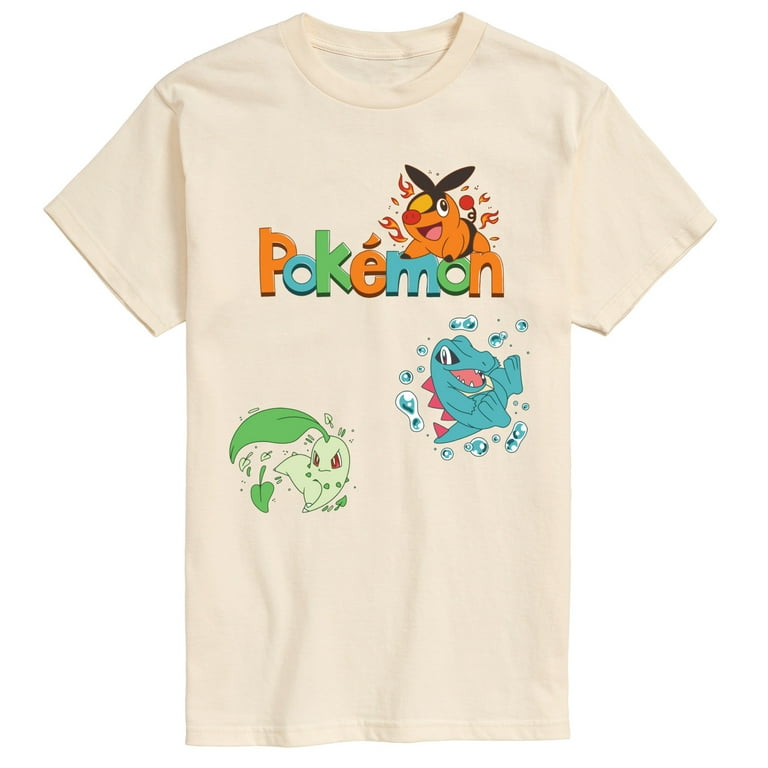Pokémon - Chicorita, Tepig, Totodile - Men's Short Sleeve Graphic