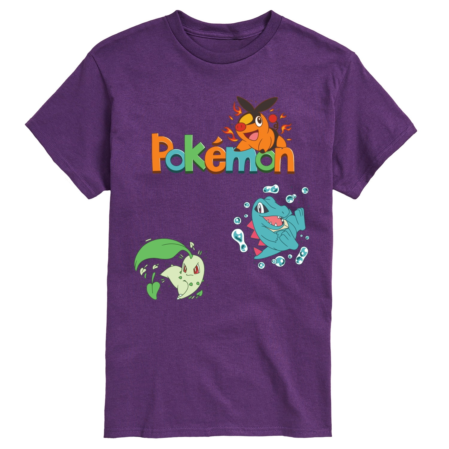 Pokémon - Chicorita, Tepig, Totodile - Men's Short Sleeve Graphic