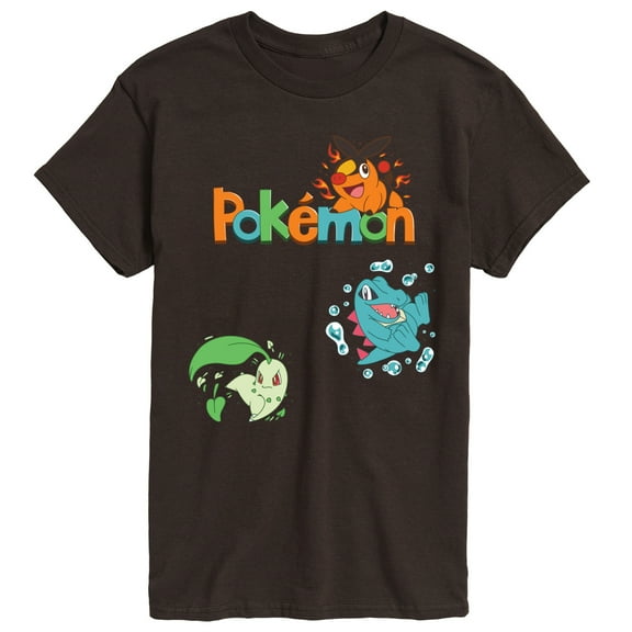 Pokémon - Chicorita, Tepig, Totodile  - Men's Short Sleeve Graphic T-Shirt