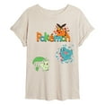 thumbnail image 1 of Pokémon - Chicorita, Tepig, Totodile  - Womens Oversized Graphic T-Shirt, 1 of 4