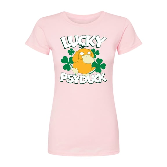 Pokémon - Lucky Psyduck - Juniors Fitted Graphic T-Shirt