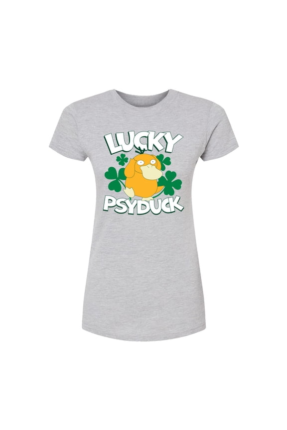 Pokémon - Lucky Psyduck - Juniors Fitted Graphic T-Shirt