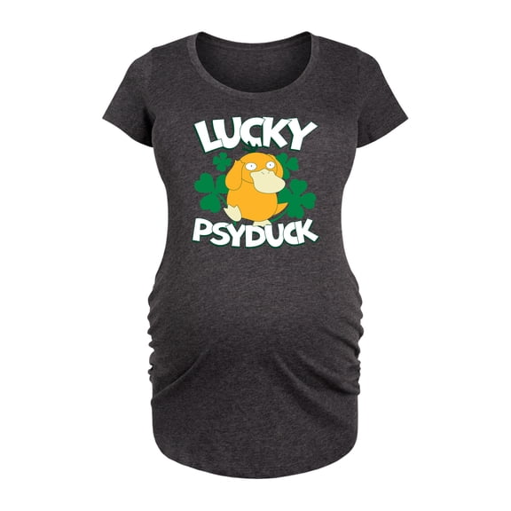 Pokémon - Lucky Psyduck - Women's Maternity Scoop Neck Graphic T-Shirt