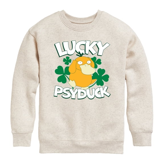 Pokémon - Lucky Psyduck - Youth Boys Crew Fleece Sweatshirt