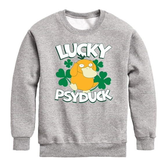 Pokémon - Lucky Psyduck - Youth Boys Crew Fleece Sweatshirt