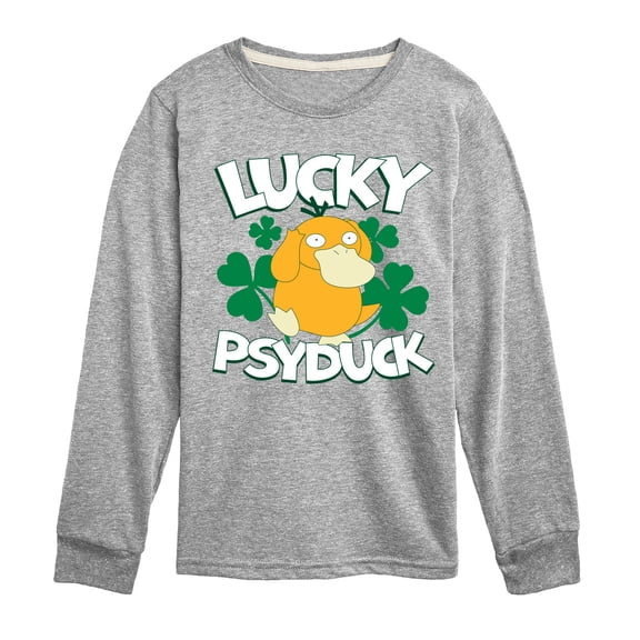 Pokémon - Lucky Psyduck - Youth Boys Long Sleeve Graphic T-Shirt