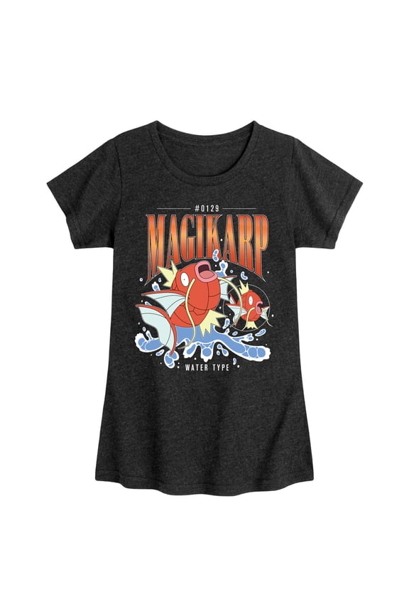 Pokémon - Magikarp 90S Bootleg - Girls Toddler And Youth Fitted Short Sleeve Graphic T-Shirt