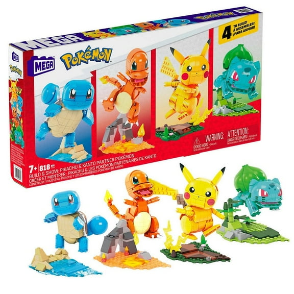 Pokmon Mega Construx Build and Show Bundle Pikachu & Kanto Partner Pokmon