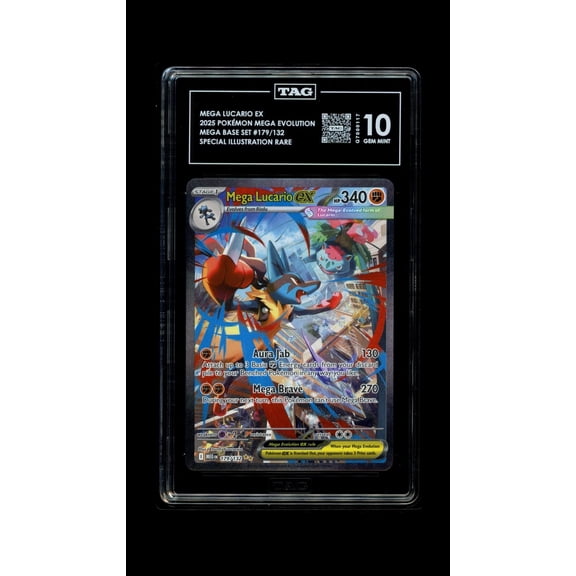 Graded Pokmon Mega Evolution Mega Lucario ex TAG 10 #179/132