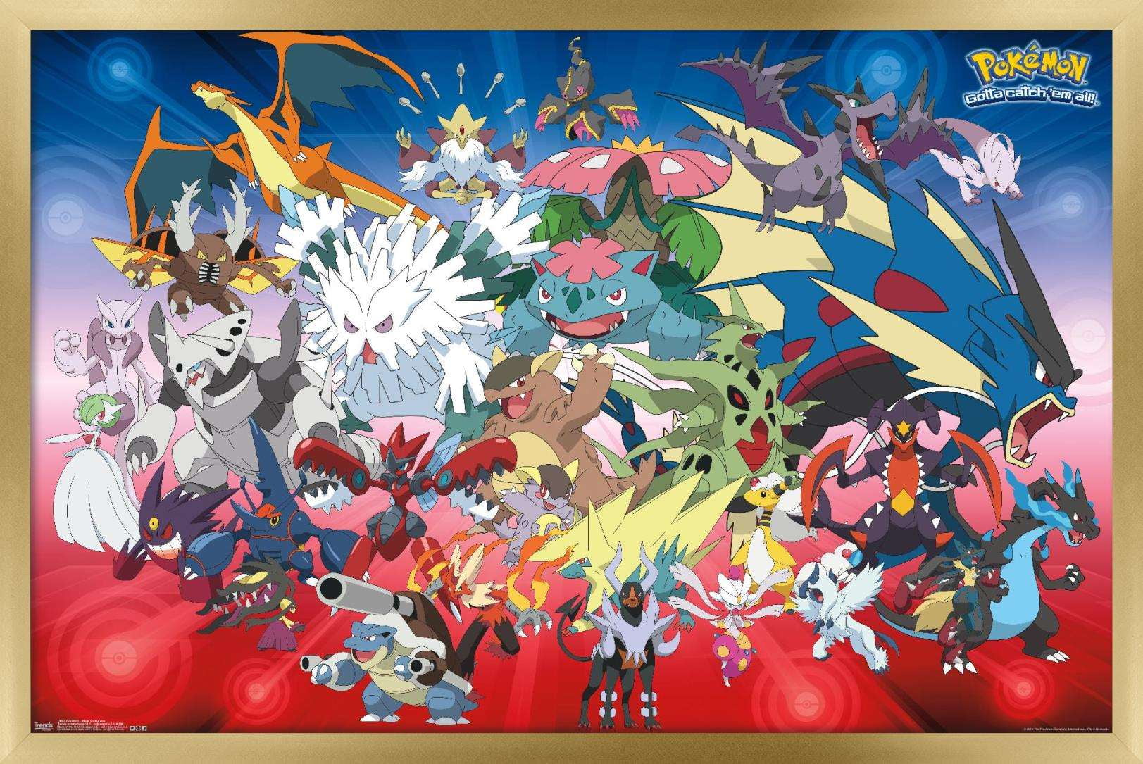 Mega Pokedex Poster Pokemon Digital Art Print 