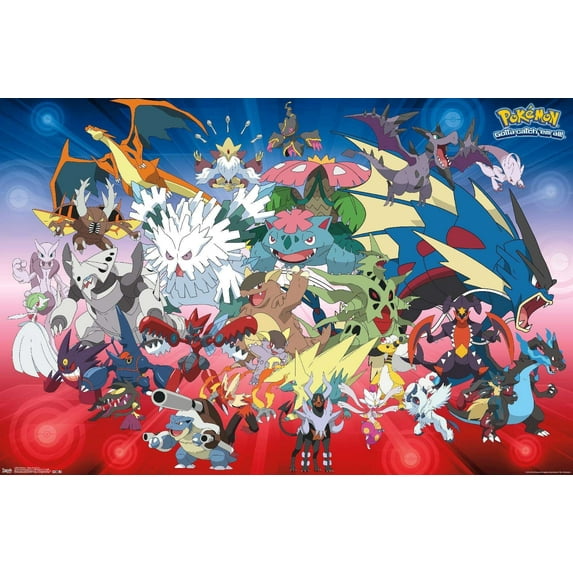 Pokémon - Mega Evolutions Wall Poster, 14.725" x 22.375"