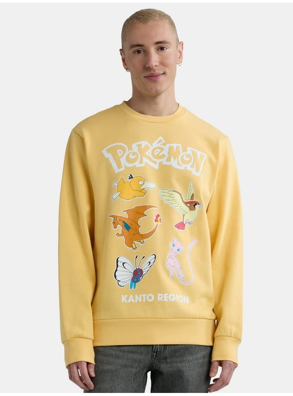 Pokémon Men’s Graphic Sweatshirt with Long Sleeves, Sizes S-3XL