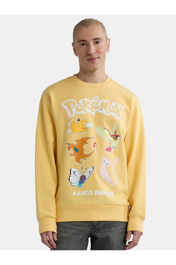 Pokémon Men’s Graphic Sweatshirt with Long Sleeves, Sizes S-3XL