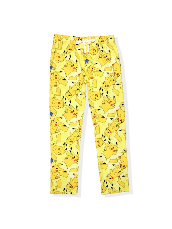 Pokémon Men's Pikachu Allover Character Subtle Tie Dye Adult Sleep Bottoms Pajama Pants
